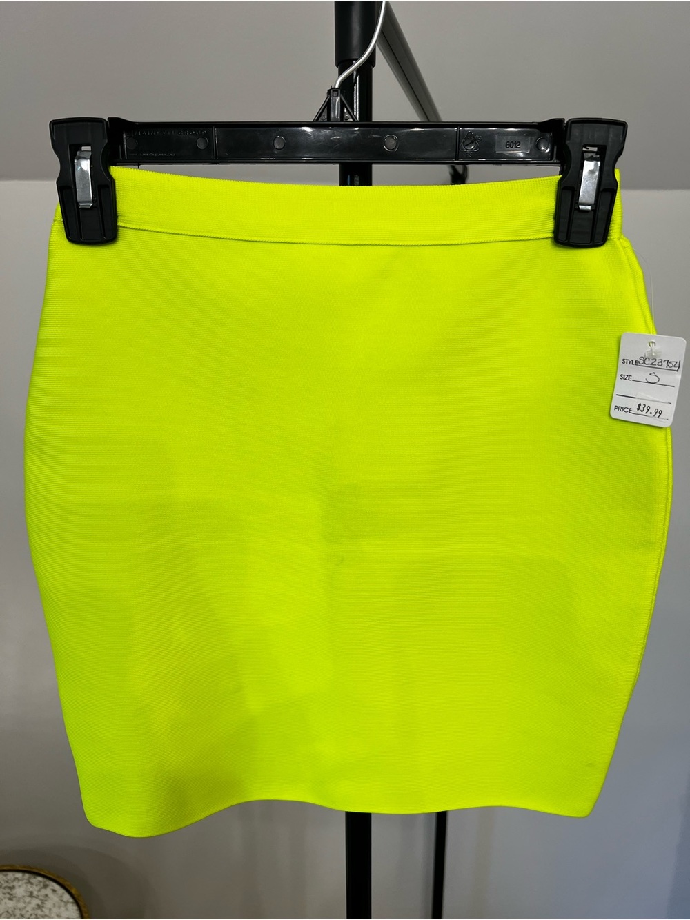 Neon Yellow Stretch Mini Skirt